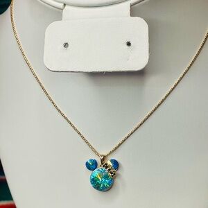 Elegant Gold Necklace with Blue Accents